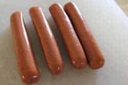 Hotdogs removed from package