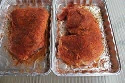 Rub on both sides of meat and ready for the smoker