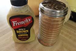 French's Spicy mustard and Jeff's Naked Rib Rub