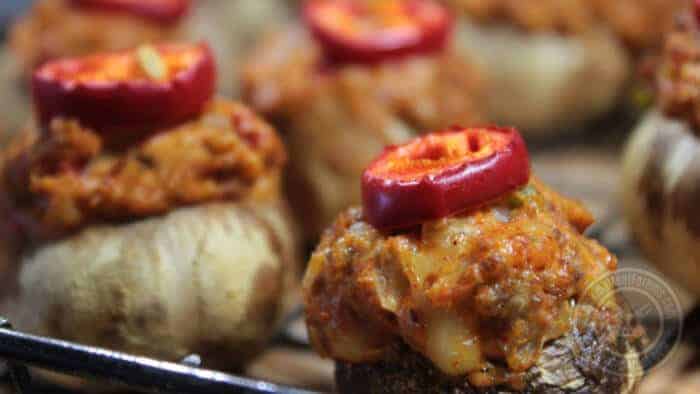 Smoked Pulled Pork Stuffed Mushrooms