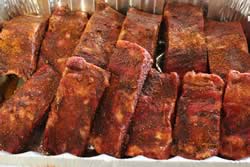 Beef ribs covered with Jeff's rub