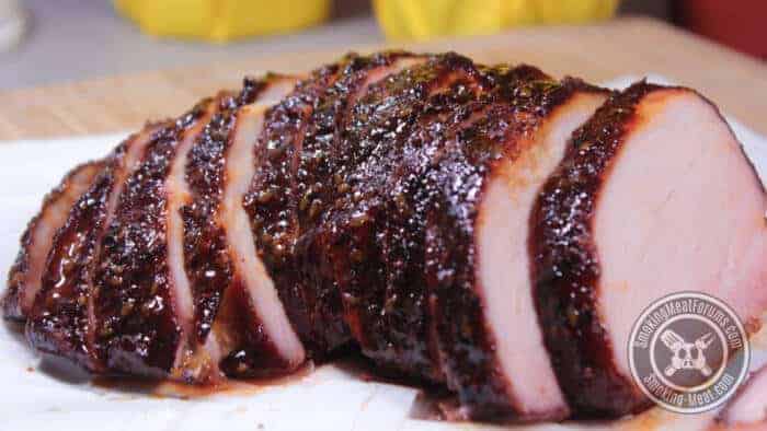 Smoked Teriyaki Barbecue Pork Sirloin in the Smoker